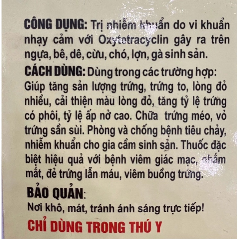 1kg TETRA TRỨNG dùng cho gà vịt cút
