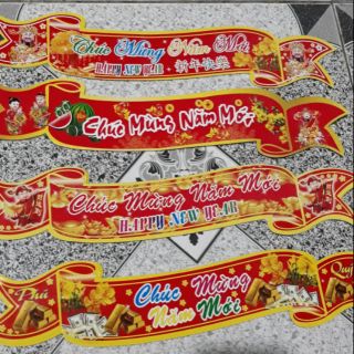 1 tờ Decan Tem Dán Chúc Mừng Năm Mới size 5cm