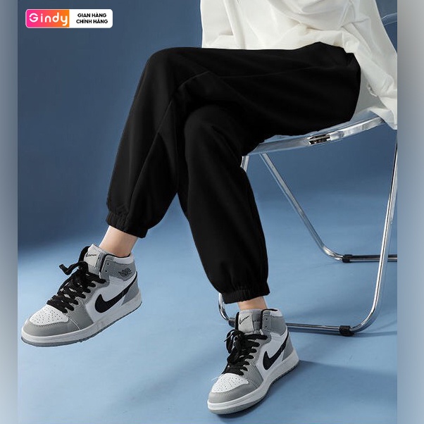 Quần jogger nam nữ GINDY bo ống chất nỉ da cá phong cách thể thao unisex cá tính thời trang thu đông QN002