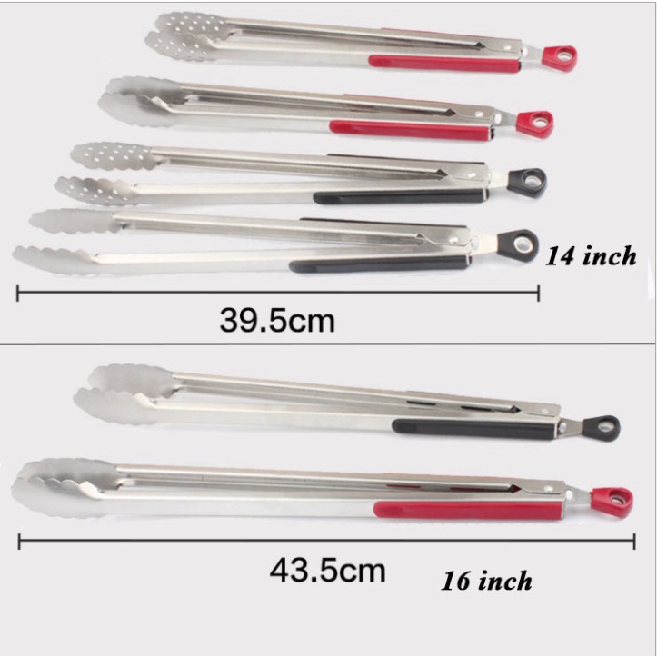 Kẹp gắp đồ ăn, gắp đá bằng inox có bọc nhựa tiện dụng - VUA BAO BÌ