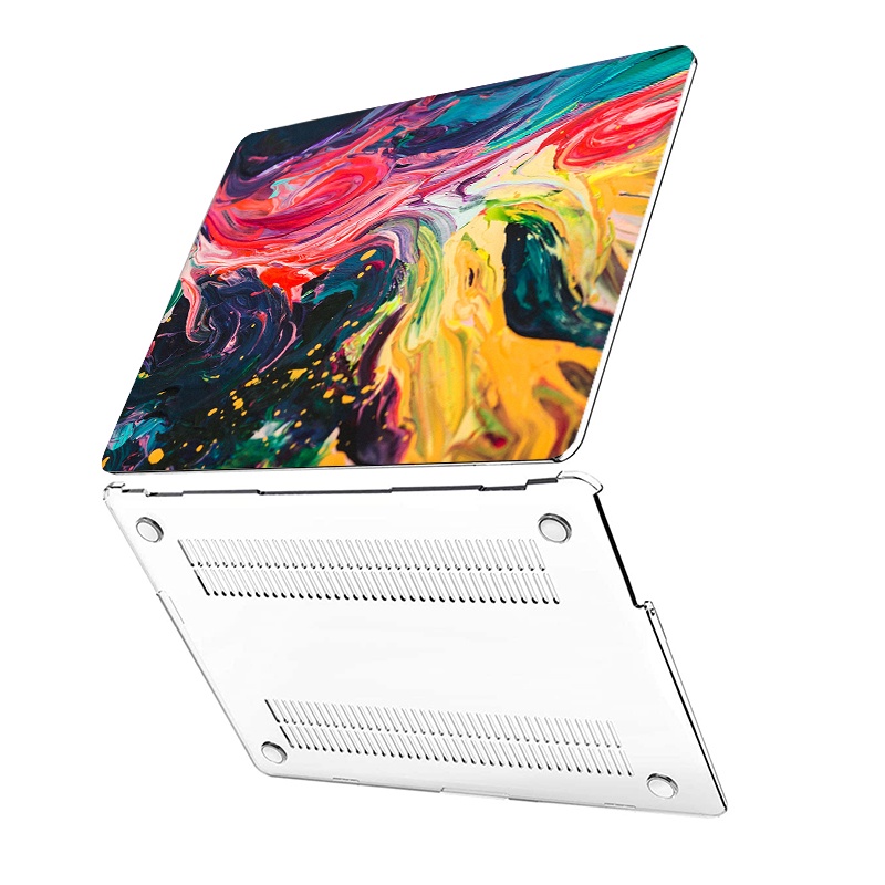 Ốp Điện Thoại 4 Trong 1 Họa Tiết Tương Phản Cho MacBook Air 13.6 A2681 Pro A2338 M1 2020 Air Pro 13.3 14 16 inch A2337 A2289