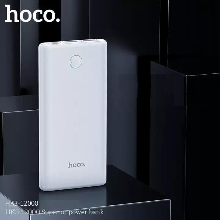 Pin sạc dự phòng Hoco HK3 Superior 12000mAh lõi Li-Polymer 2 cổng sạc Input/Output QUADVIC.COM