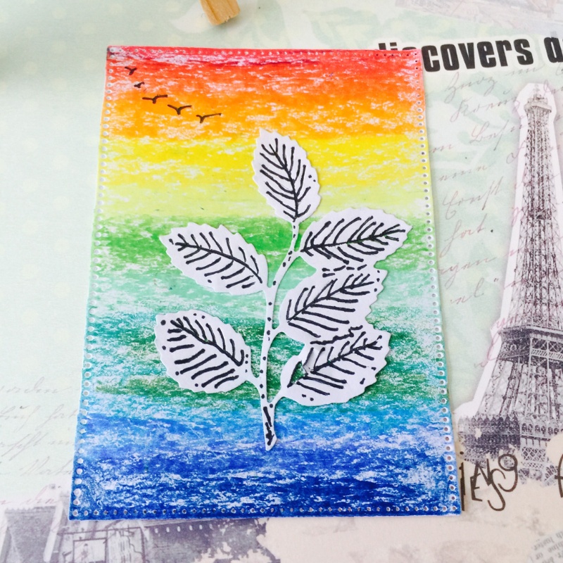 Khuôn Cắt Giấy Làm Từ Kim Loại Hình Cành Lá Trang Trí Scrapbook