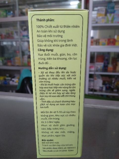 Xịt chống muỗi Zika 100% tự nhiên