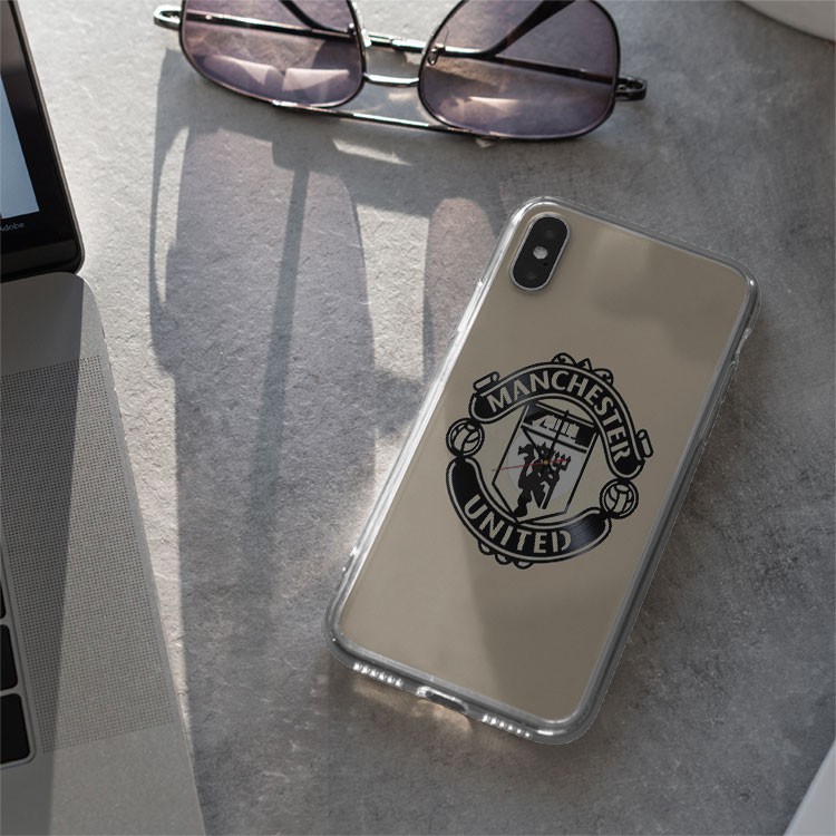 Ốp lưng iphone silicon chống bẩn đội bóng Manchester United clock cho Ip 5 đến 11 12 Pro Max BLUMAN0060