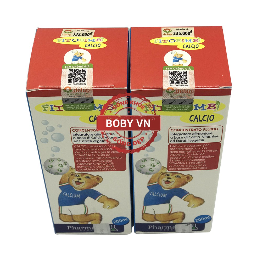 Fitobimbi Calcio bổ sung canxi và vitamin d cho bé - Lọ 200ml - Boby