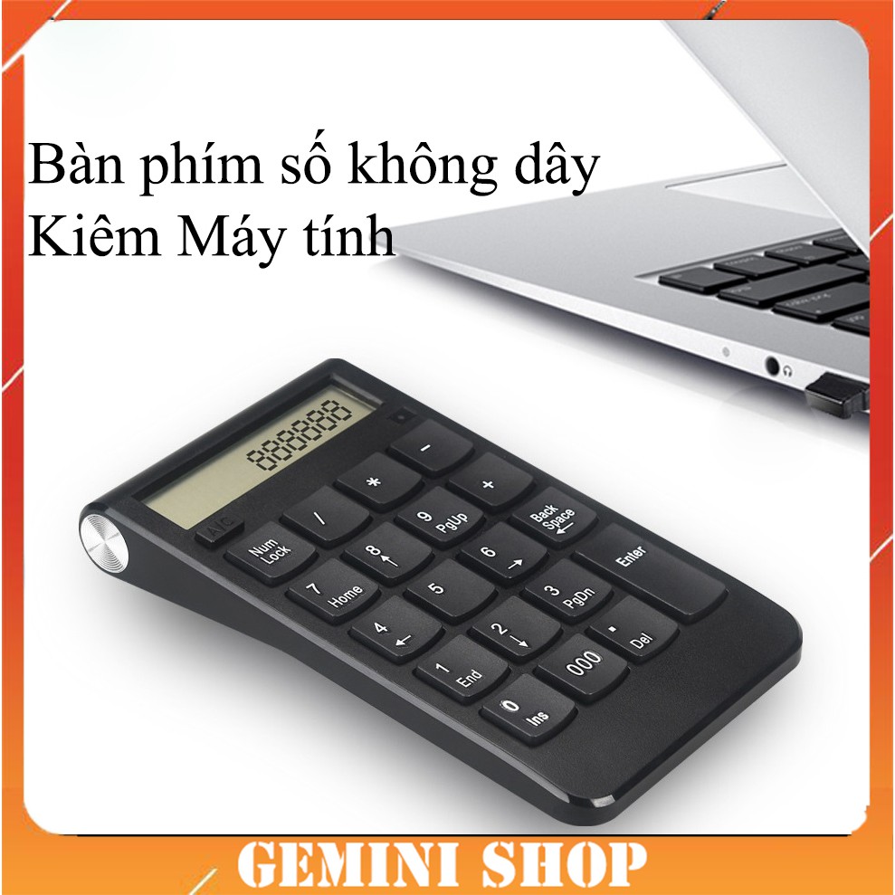 Bàn phím số rời không dây kiêm máy tính 2 chức năng cho máy tính, Laptop mã NMD535 có thể sạc lại GEMINI SHOP