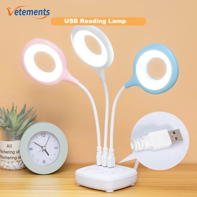 Đèn LED Đọc Sách 3 Màu USB Siêu Sáng Có Thể Uốn Cong + Ổ Cắm Linh Hoạt Tiết Kiệm Năng Lượng Bảo Vệ Mắt