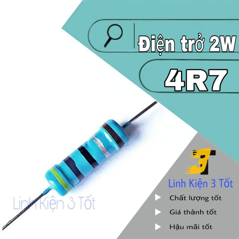 ( Túi 10 con ) Điện trở 2w 4R7 5% chân đồng