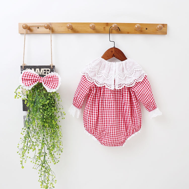 Set Áo Liền Quần &amp; Băng Đô Quấn Đầu Cho Bé Gái Sơ Sinh