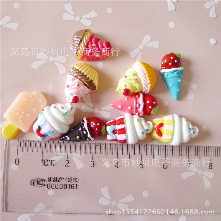 Ly kem vàng phụ kiện trang trí charm slime