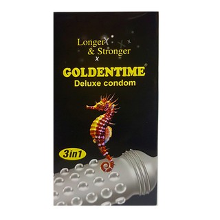 ❣️ Bao cao su Goldentime 3 in 1 SIÊU MỎNG CÓ GÂN GAI Kéo dài thời gian Hộp 12 - King Of Condom ❣️