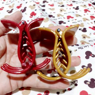 Combo 4 cái Kẹp tóc 5 răng bóng màu chấm bi