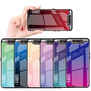 Casing  Samsung Galaxy A80 A90 A 80 90 Hard Glass Gradient Glass Phone Cover