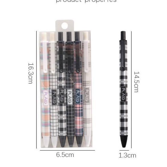 Set 6 bút bi bút bi bấm mực gel ngòi 0.5mm vỏ kiểu hình hoạt hình dễ thương
