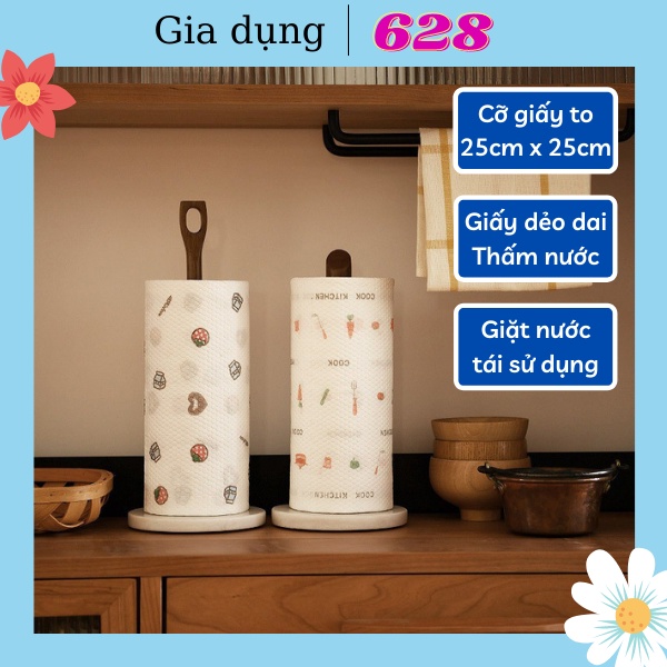 Cuộn giấy Lau Bếp Đa Năng_ Cuộn To Siêu Dai Có Thể giặt Tái Sử Dụng