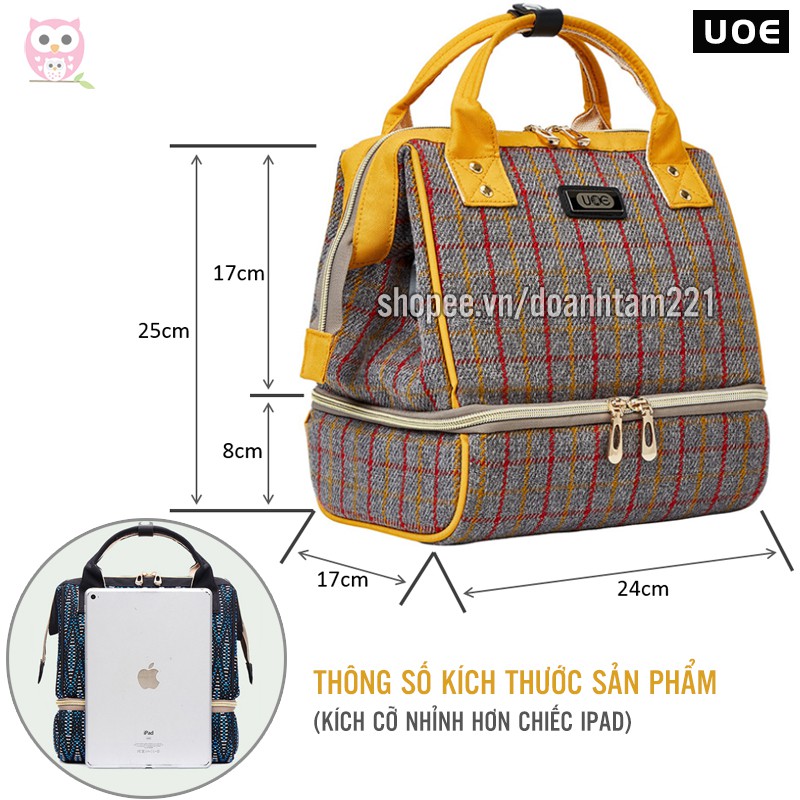 [Mã 253FMCGSALE giảm 100k đơn 500k] Balo bỉm sữa cỡ nhỏ UOE mẫu mới, balo mini đựng đồ sơ sinh mẹ và bé