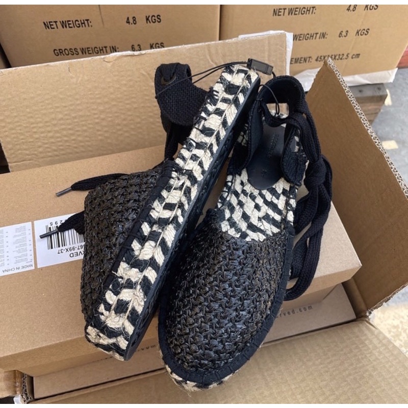 Sandal cói dây buộc reser.ved . xuất uk