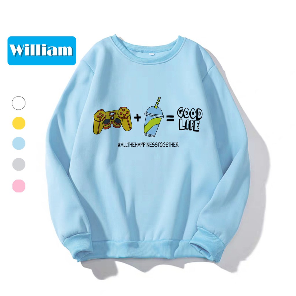 [FREESHIP_50K] Áo Sweater chui đầu nữ in hình dễ thương William DS63 - Chất liệu nỉ ngoại mềm mịn, giữ ấm tốt