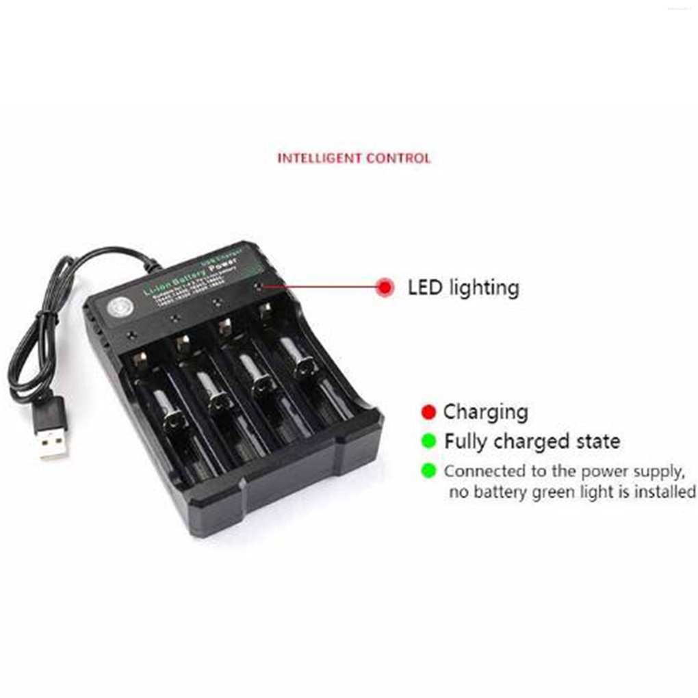 4 Slots 18650 Batteries Lithium Ion Battery Charger Portable Travel USB Charger DC 4.2V 1000mA Output  Kitchentool