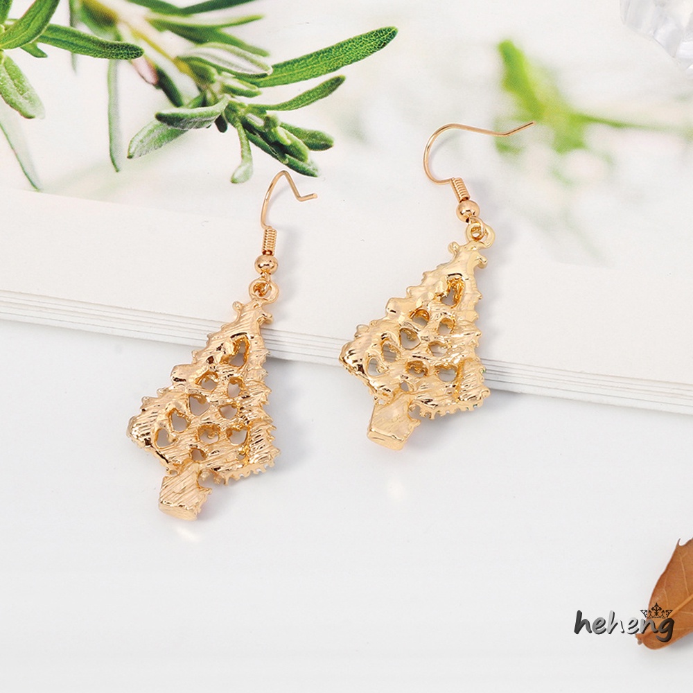 Bông Tai Móc Hình Cây Thông Bằng Hợp Kim Không Gây Dị Ứng Độc Đáo Trang Trí Tiệc Giáng Sinh