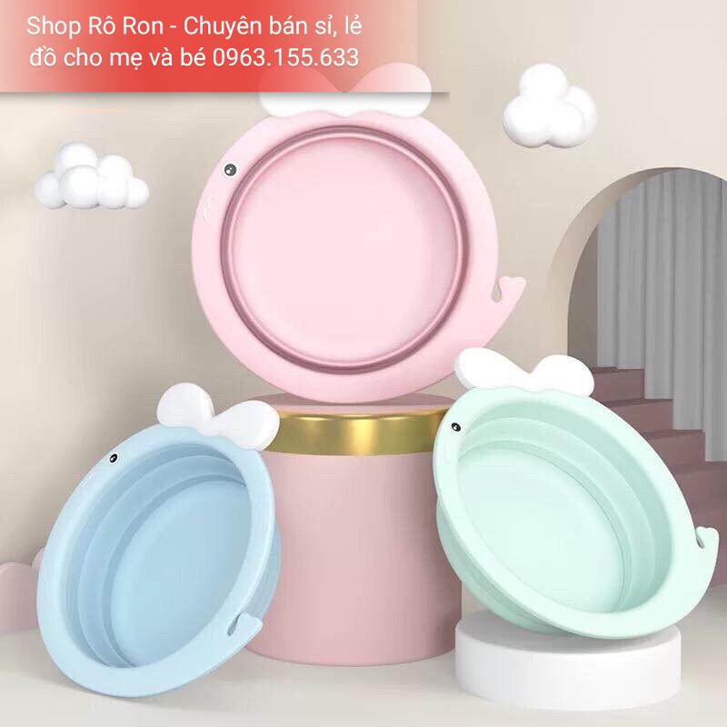 Chậu rửa mặt gập gọn - Chậu gập gọn hình Cá voi - Shoproron