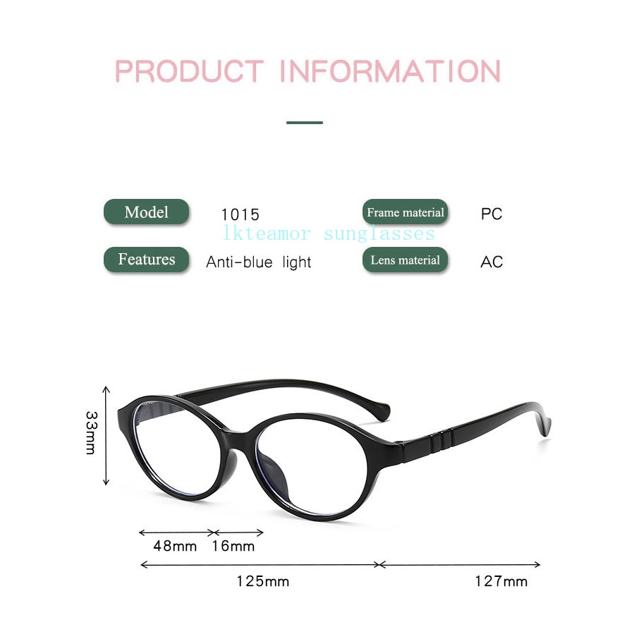 Mắt Kính Gọng Oval Chống Ánh Sáng Xanh Cho Bé