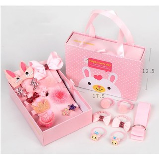 CỘT TÓC, KẸP TÓC DỄ THƯƠNG CHO BÉ GÁI, SET NƠ DÂY BUỘC TÓC 18 CHI TIẾT CO BÉ FULLBOX