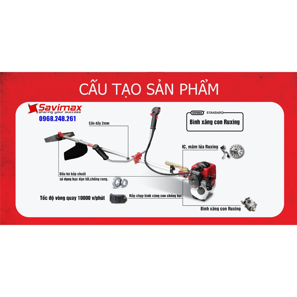 Máy cắt cỏ OSHIMA 411 - BẠC