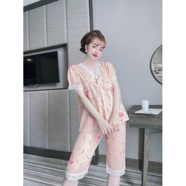 Bộ pijama lững lụa mango cao cấp loại 1, bộ nữ mặc nhà