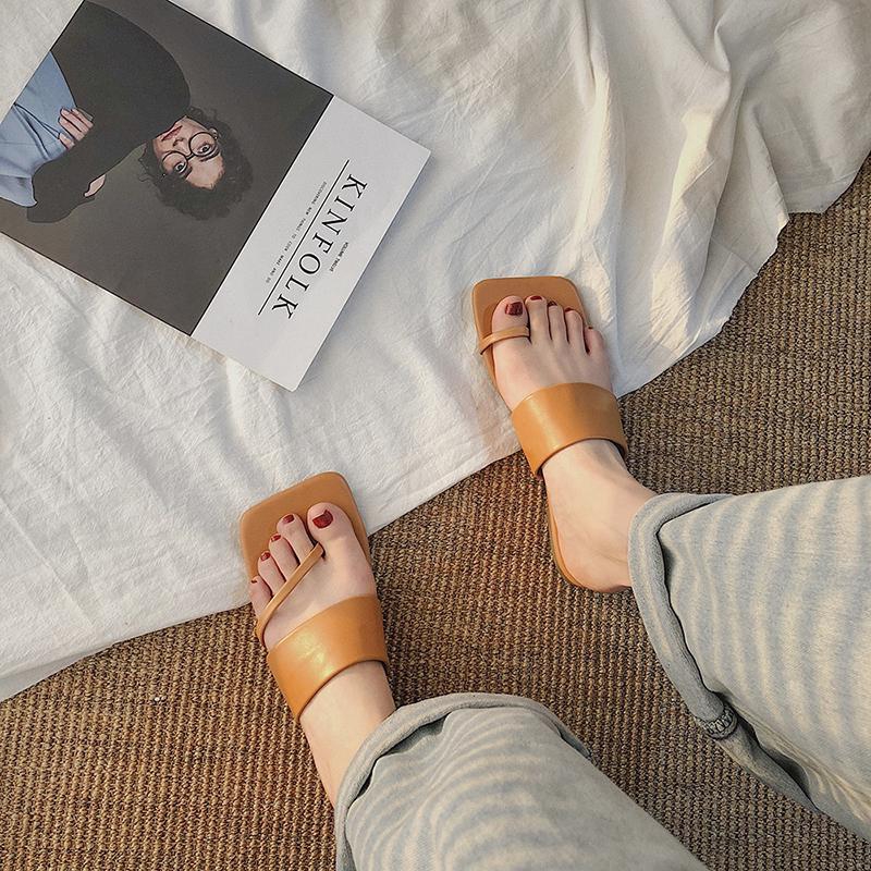 Dép Xỏ Ngón Đế Bằng Kiểu Dáng Đơn Giản Thời Trang Hàn Quốc