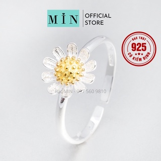 (Ảnh thật) Nhẫn bạc nữ hoa cúc Daisy (Freesize)