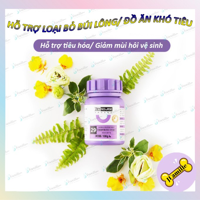 [DINH DƯỠNG BỔ SUNG]Vitamin Tổng Hợp Tăng Cường Sức Đề Kháng Cho Mèo, Viên Nhai Hỗ Trợ Tiêu Búi Lông. Hộp 200v. JF63