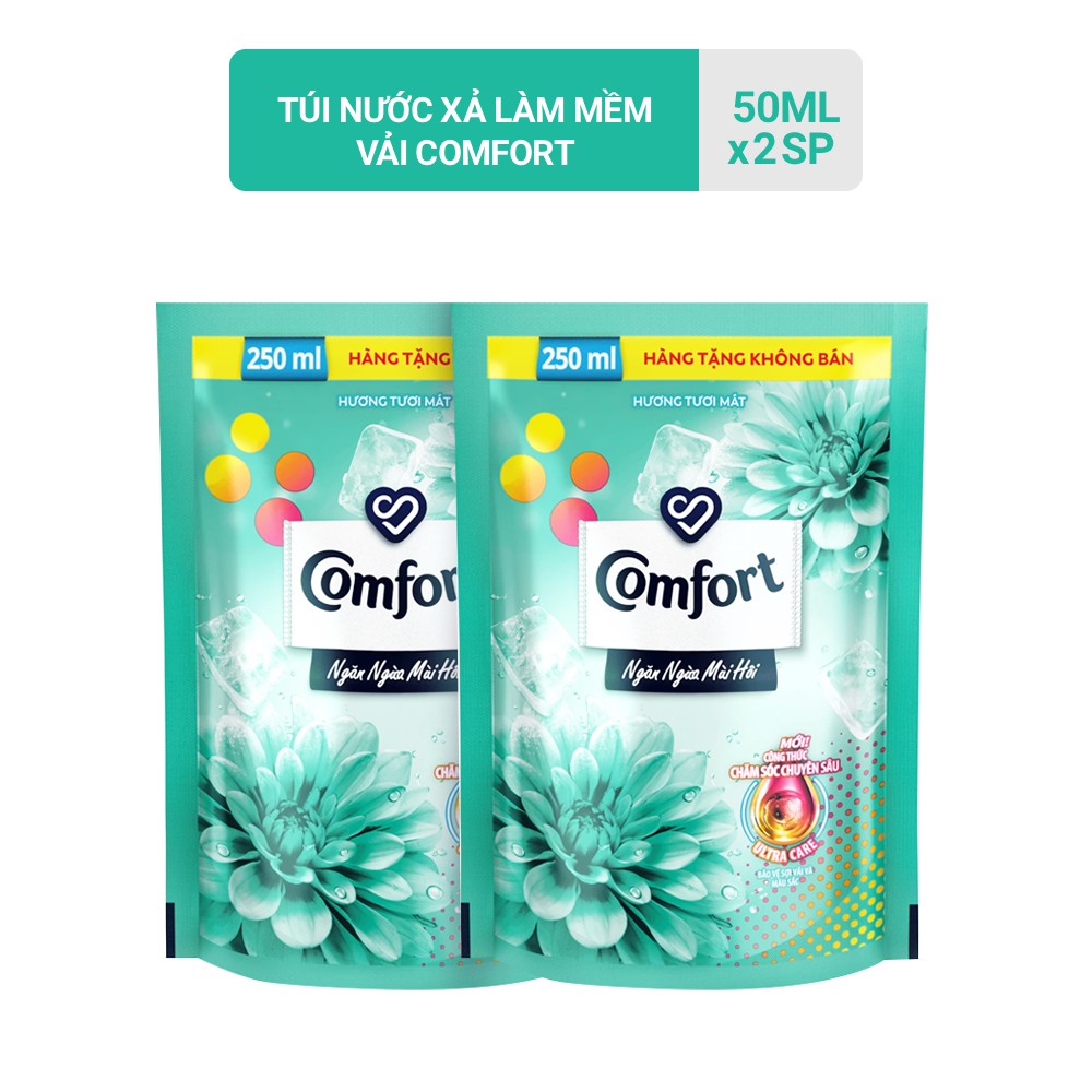 [HC GIFT] Combo 2 Túi nước xả làm mềm vải Comfort ngăn ngừa mùi hôi - Hương tươi mát mới