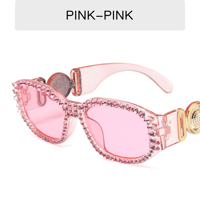 Kính Mát Gọng Oval Đính Đá Thời Trang Dành Cho Nữ