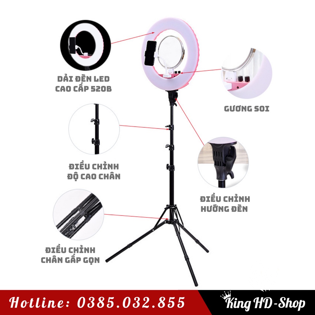 Đèn phun xăm chuyên dụng livestream, nối mi, make up, chụp ảnh chuyên nghiệp hàng cao cấp