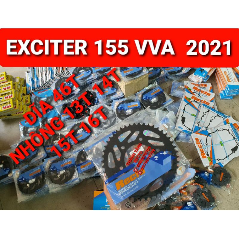 NHÔNG DĨA EXCITER 155 VVA 2021 DĨA 46T NHÔNG 13T 14T 15T 16T