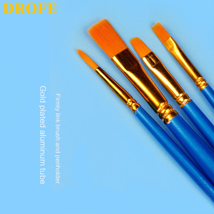 DROFE Bộ 10/6 Cọ Vẽ Tranh Nylon Tô Màu Theo Số Chuyên Nghiệp
