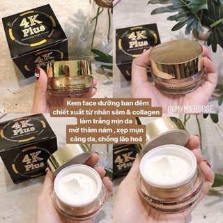 [ JUNHEE AUTH ] Kem 4K Plus dưỡng trắng da giảm mụn ban đêm Thái Lan