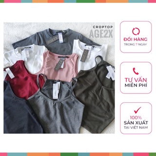 Áo crop top age2x freesize <55kg ôm, dài ngang rốn, thun borip hàng vnxk, trong bst áo croptop borib age2x 2021