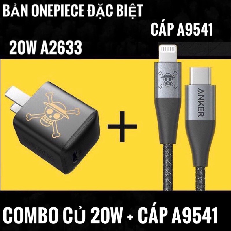 Củ sạc Anker PowerPort III Nano 20W A2633 One Piece Luffy Chopper sạc nhanh 20W IPHONE 11 12 13 Pro Max - Bảo hành 12T