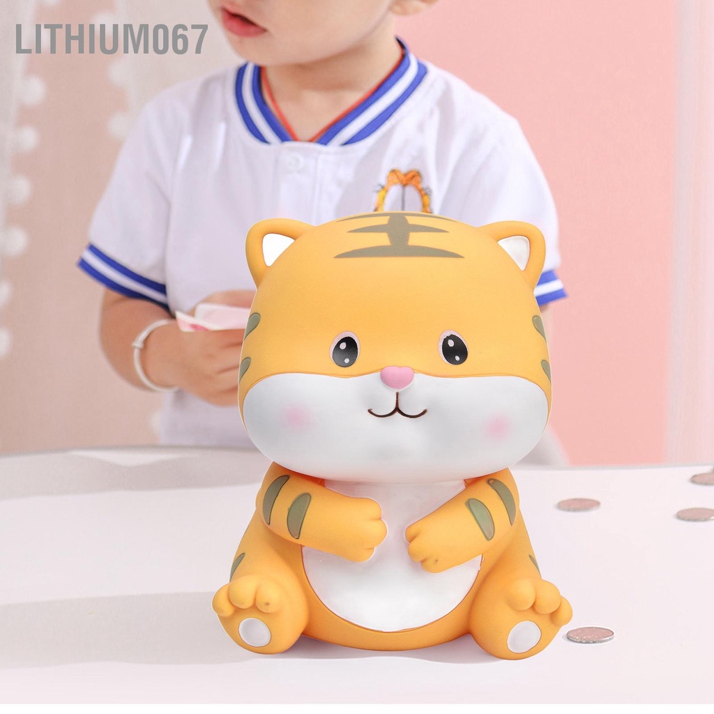 Ống heo tiết kiệm thiết kế hình con hổ nhỏ bằng vinyl dành cho trang trí bàn làm việc - Dễ Thương Thân Thiện lithium067