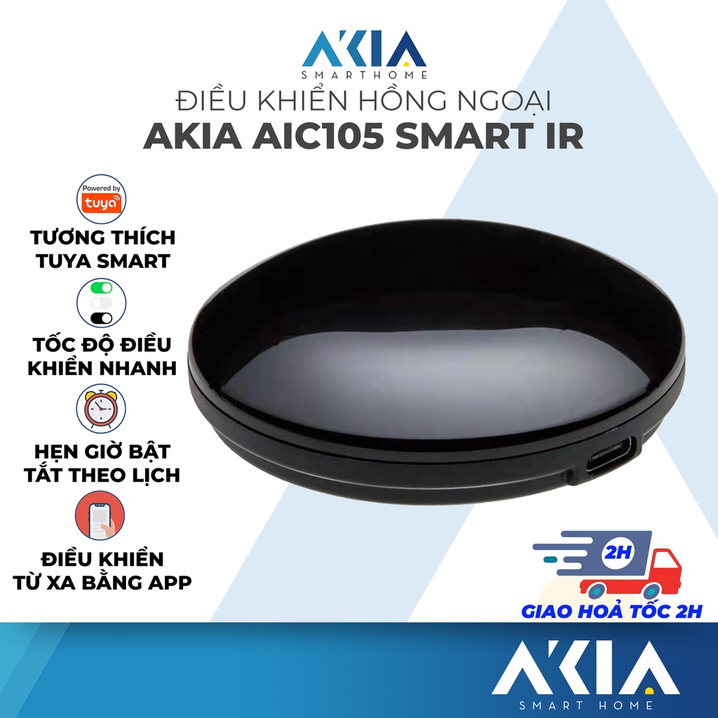 Điều khiển hồng ngoại  AKIA AIC105 - Bật tắt Máy Lạnh, TV từ xa bằng App, Hẹn giờ, Tương thích Google và Maika