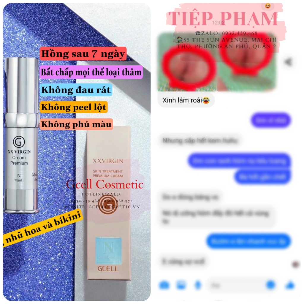 Kem Dưỡng Làm Hồng Nhũ Hoa và Bikini Xxvirgin Gcell 5ml Hàn Quốc