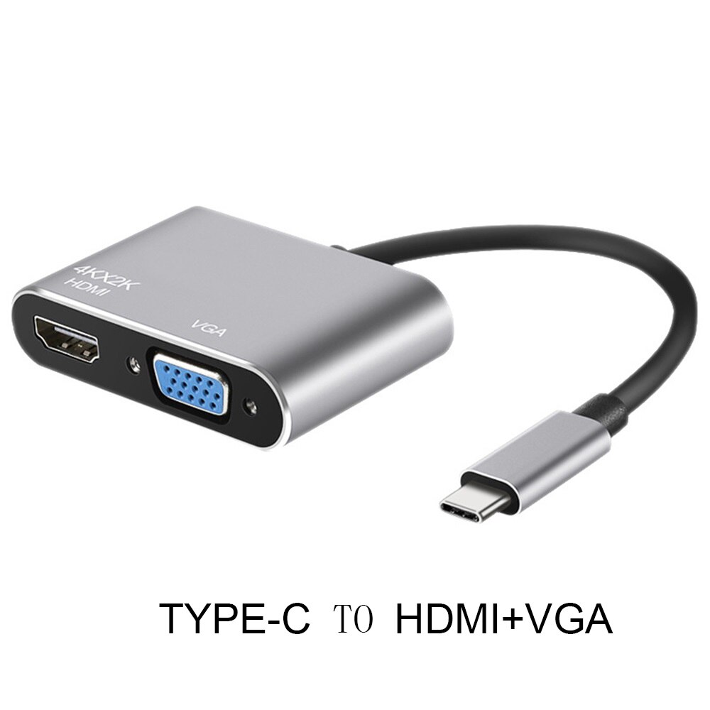 4 In 1 Adapter Usb C Hdmi Type C To Hdmi 4k Vga Usb3.0 For Macbook Pro Samsung S9 S10 | BigBuy360 - bigbuy360.vn