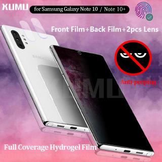 Xumu Hydrogel Film Privacy Samsung Note 10 20 10+ Plus Note20 Ultra Front Back 2pcs Camera Lens Screen Anti Spy Not Glass