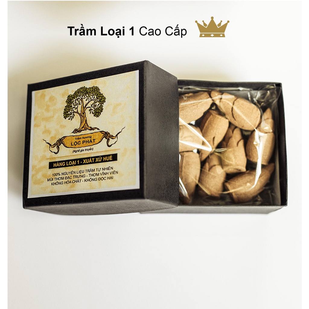 Nụ trầm hương dùng cho thác khói trầm hương của Trầm Hương Lộc Phát cao cấp loại 1 (hộp 10 viên)