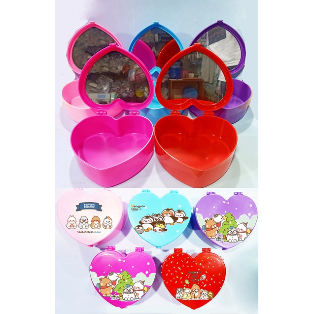 Hộp tim tonton kèm gương HKG35 dễ thương cute đựng trang sức hoạt hình