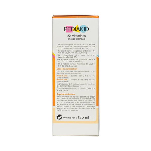 [GIÁ GỐC] Pediakid 22 Vitamins &amp; Minerals Vitamin tổng hợp cho trẻ em (125ml)