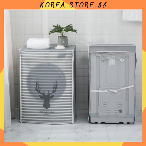 Vỏ Bọc trùm máy giặt cửa ngang,cửa trên PEVA chống thấm, che phủ máy giặt hàng đẹp 88192 KOREA  88